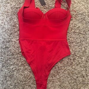 Fashion Nova Fiery Red Bodysuit